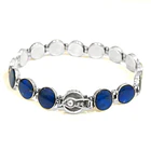 Pulsera Lapislázuli Bisagra Redondo Plata Fina 950 4