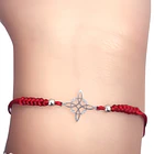Pulsera Nudo De Bruja Plano Cordón Rojo Plata Fina 925 2