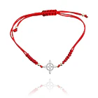 Pulsera Nudo De Bruja Plano Cordón Rojo Plata Fina 925 1