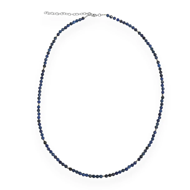 Collar Lapislázuli Facetado 3mm Bolita Plata Fina 925 3