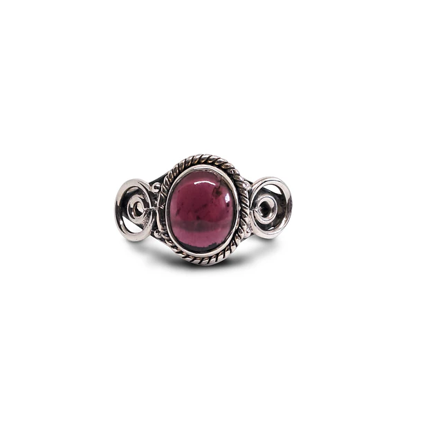 Anillo Piedra Granate Plata Fina 925  1