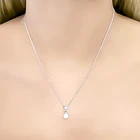 Collar Punto De Luz Circón Blanco Plata Fina 925 2