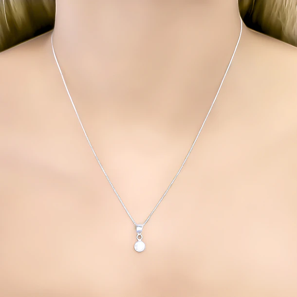 Collar Punto De Luz Circón Blanco Plata Fina 925 2