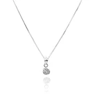 Collar Punto De Luz Circón Blanco Plata Fina 925 1