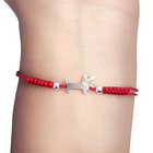  Pulsera Perro Salchicha Mini Plano Plata Fina 925 Cordón Rojo 2