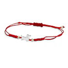  Pulsera Perro Salchicha Mini Plano Plata Fina 925 Cordón Rojo 3