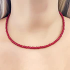 Collar Coral Reconstituido Facetado 4mm Plata Fina 925 2