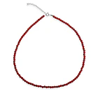 Collar Coral Reconstituido Facetado 4mm Plata Fina 925 3