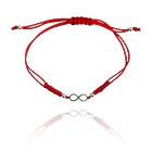 Pulsera Infinito Mini Plata Fina 925 Cordón Rojo Nudo Serpiente 1