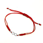 Pulsera Infinito Mini Plata Fina 925 Cordón Rojo Nudo Serpiente 3