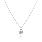 Collar Sol Cadena Eslabón Plata Fina 925 1