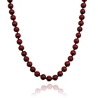 Collar Jade Rojo Oscuro 8mm Plata Fina 925 1