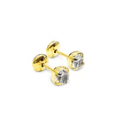 Aros Bebé Circón 4mm Blanco Enchapado Oro 18K 1