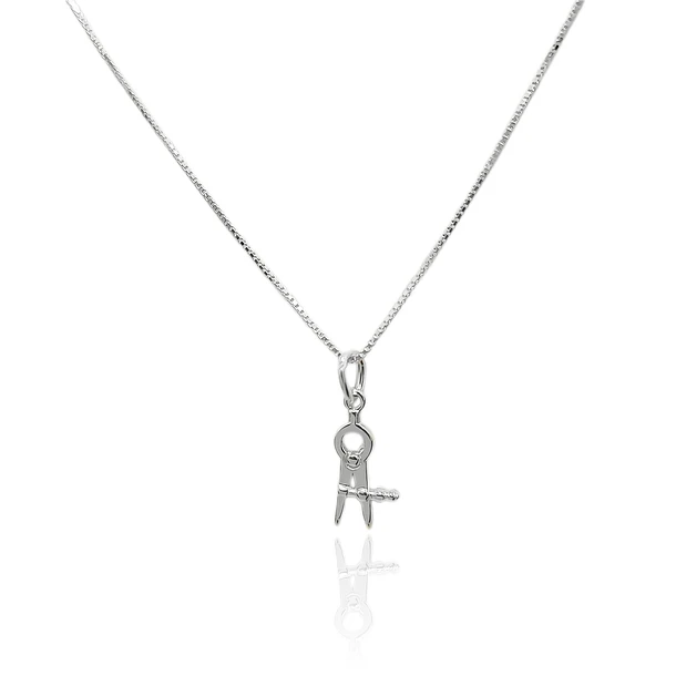 Collar Compás Arquitecto Plata Fina 925