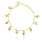 Pulsera Chiches Marinos Eslabón Enchapados Oro 18K 1