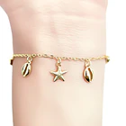 Pulsera Chiches Marinos Eslabón Enchapados Oro 18K 2