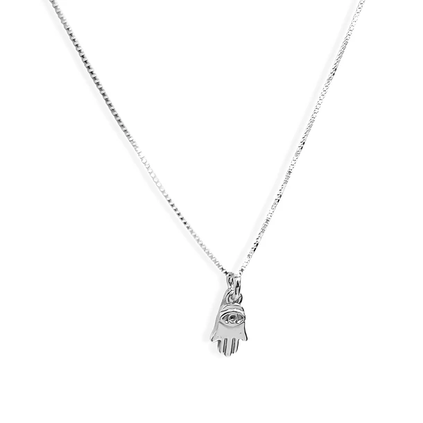 Collar Mano De Fátima Mini Veneciana Plata Fina 925 3