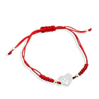Pulsera Corazón Huella Plata Fina 925 Cordón Rojo Nudo Serpiente  3