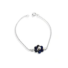 Pulsera Flor Lapizlázuli Cadena Eslabón Plata Fina 925 3