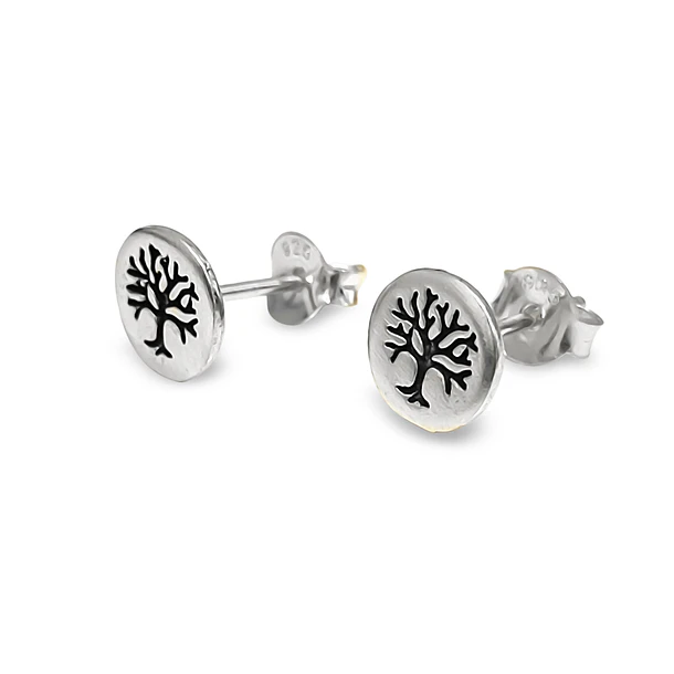 Aros Árbol De La Vida Mini Redondo Plata Fina 925 3