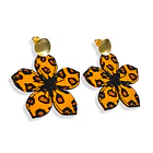 Aros Flor Animal Print PLA Tope Enchapado Oro 18K 3