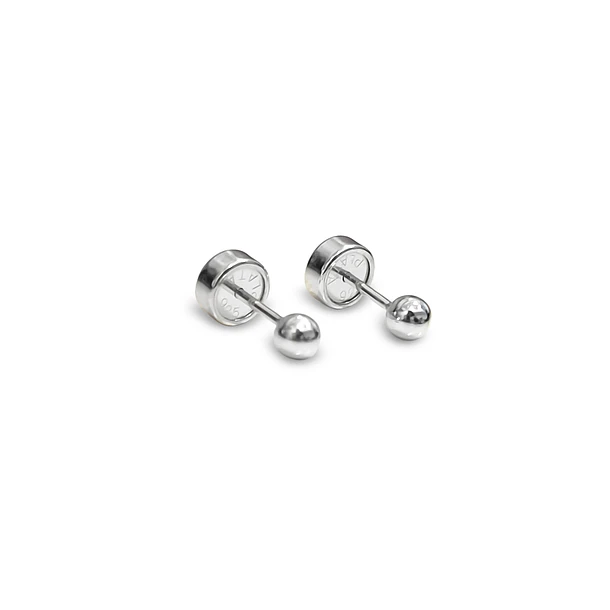 Aros Abridores Bebé Bolita 3mm Plata Fina 925