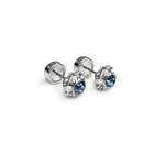 Aros Abridores Flor Circón Celeste 6mm Plata Fina 925 3