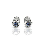 Aros Abridores Flor Circón Celeste 6mm Plata Fina 925 1