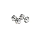 Aros Abridores Flor Circón Blanco 6mm Plata Fina 925 3