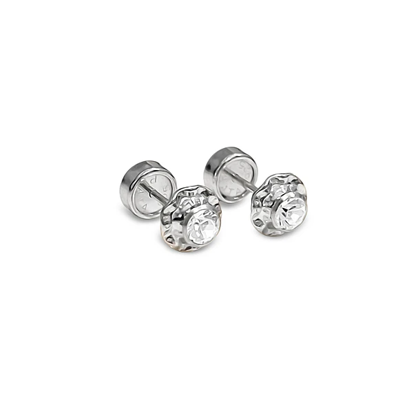 Aros Abridores Flor Circón Blanco 6mm Plata Fina 925 3