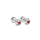 Aros Abridores Flor Circón Rosa 6mm Plata Fina 925 3