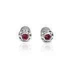 Aros Abridores Flor Circón Rosa 6mm Plata Fina 925 1