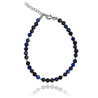 Pulsera Lapislázuli Facetada 4mm Bolita Plata Fina 925 1