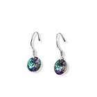 Aros Cristal Austriaco Vitrail Claro Redondo Gancho Plata Fina 925 3