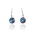 Aros Cristal Austriaco Vitrail Claro Redondo Gancho Plata Fina 925 1