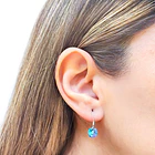 Aros Cristal Austriaco Vitrail Claro Redondo Gancho Plata Fina 925 2