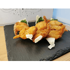 Brochetas de Camarón + salsa. 1