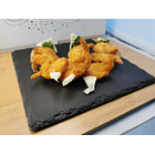 Brochetas de Camarón + salsa. 3