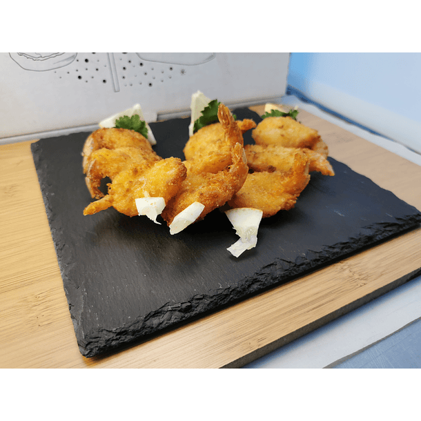 Brochetas de Camarón + salsa. 3