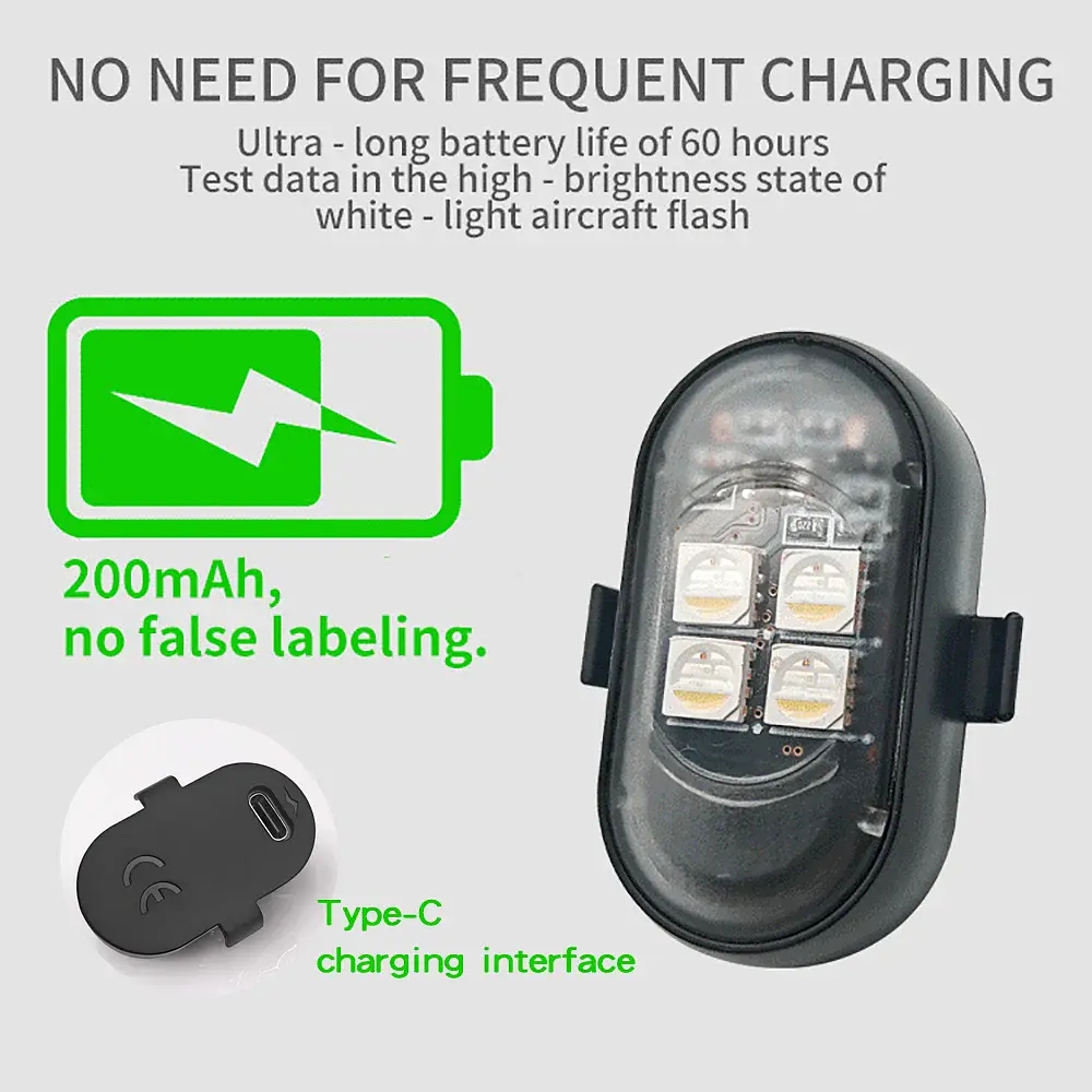Mejora las luces de ambiente del coche RGB, batería más grande y más brillante, cable de carga tipo C, multimodo remoto inalámbrico para motocicleta y coche 3