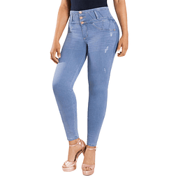 Jeans Colombiano Con Control de Abdomen Celeste New Rodivan