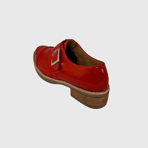 Zapato de Cuero Hebilla Charol Rojo Ángel Jeans