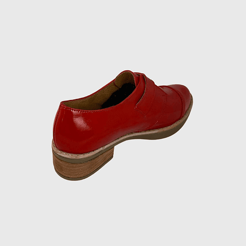 Zapato de Cuero Hebilla Charol Rojo Ángel Jeans