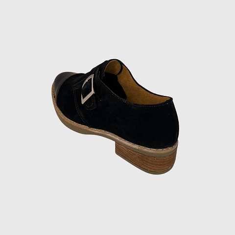 Zapato de Cuero Gamuza Con Hebilla Negro Ángel Jeans