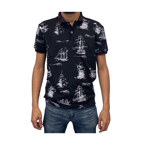 Polera Hombre Colombiana Negro DS New Rodivan