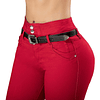 Jeans Colombiano Con Control De Abdomen Rojo Bartolomeo
