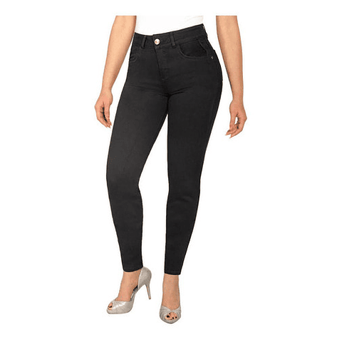 Jeans Colombiano Con Control De Abdomen Negro New Rodivan