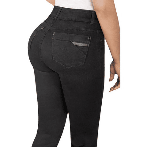 Jeans Colombiano Con Control De Abdomen Negro New Rodivan