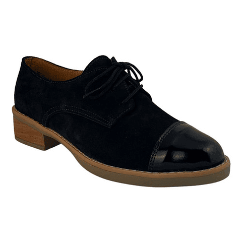 Zapato De Cuero Gamuza Negro Ángel Jeans