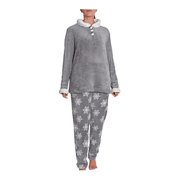 Pijama De Polar 8494 Gris Baziani